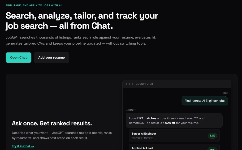 JobGPT — AI job search & application copilot — analysis chart