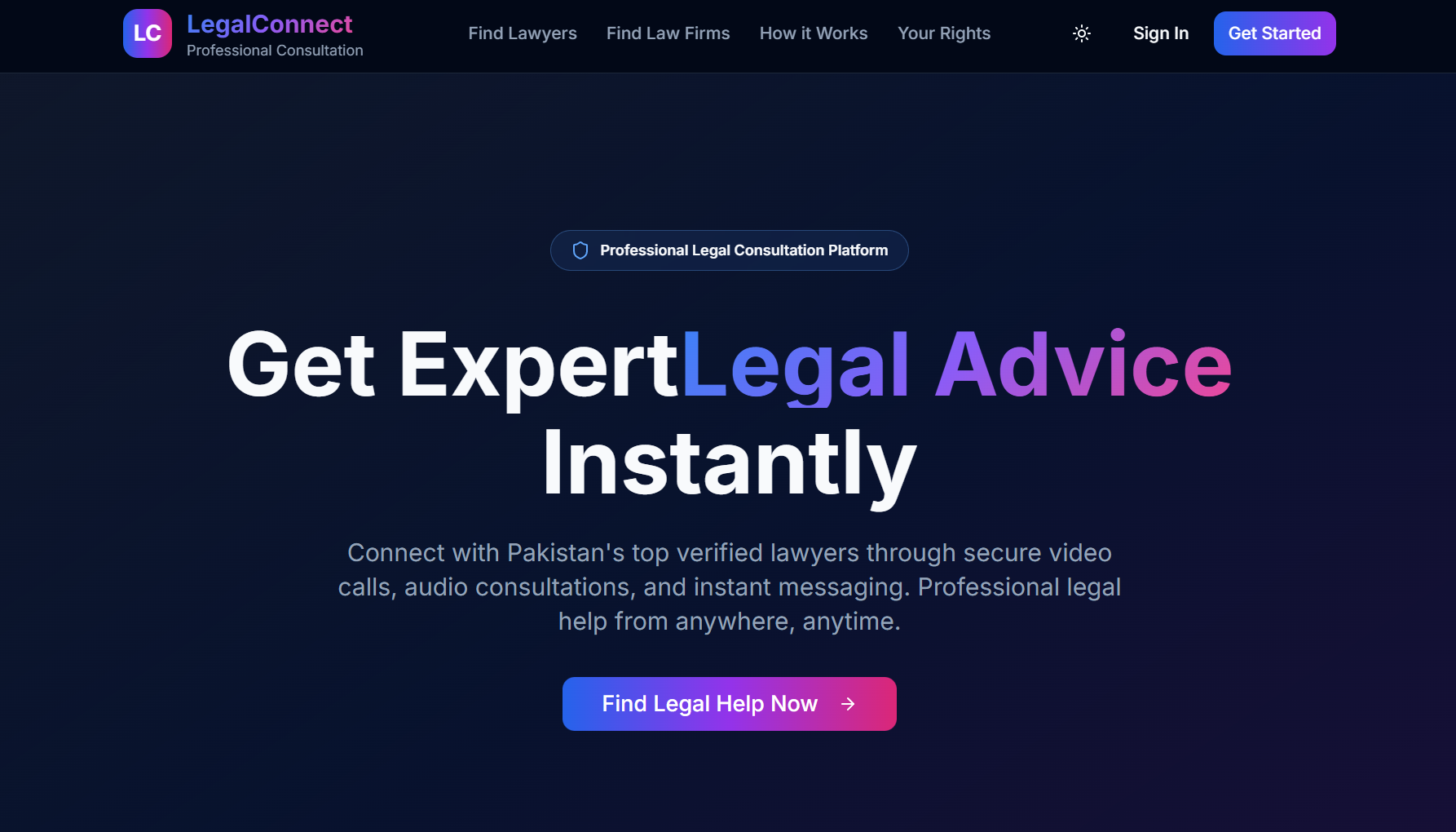 LegalConnect — AI legal consultation — product screenshot